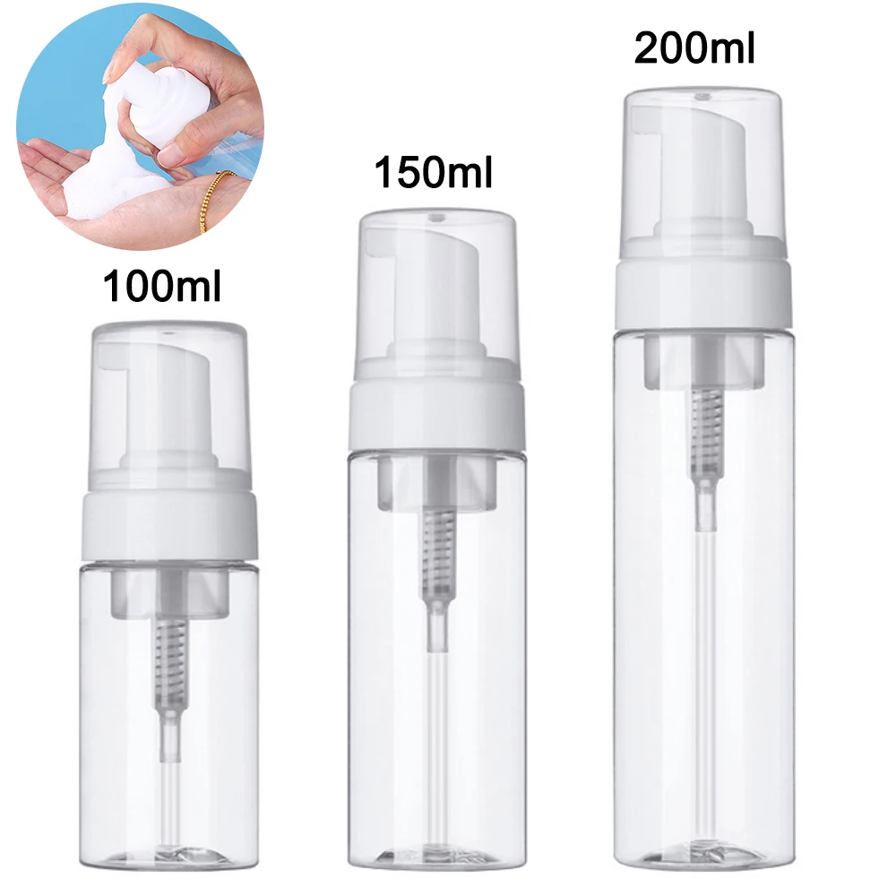 Schaumpumpenflasche, 100/150/200 ml, leerer Kunststoff-Kosmetikspender für Tattoo-Seife, Gesicht, Wimpern, Seifenreiniger, Schaumflasche Image