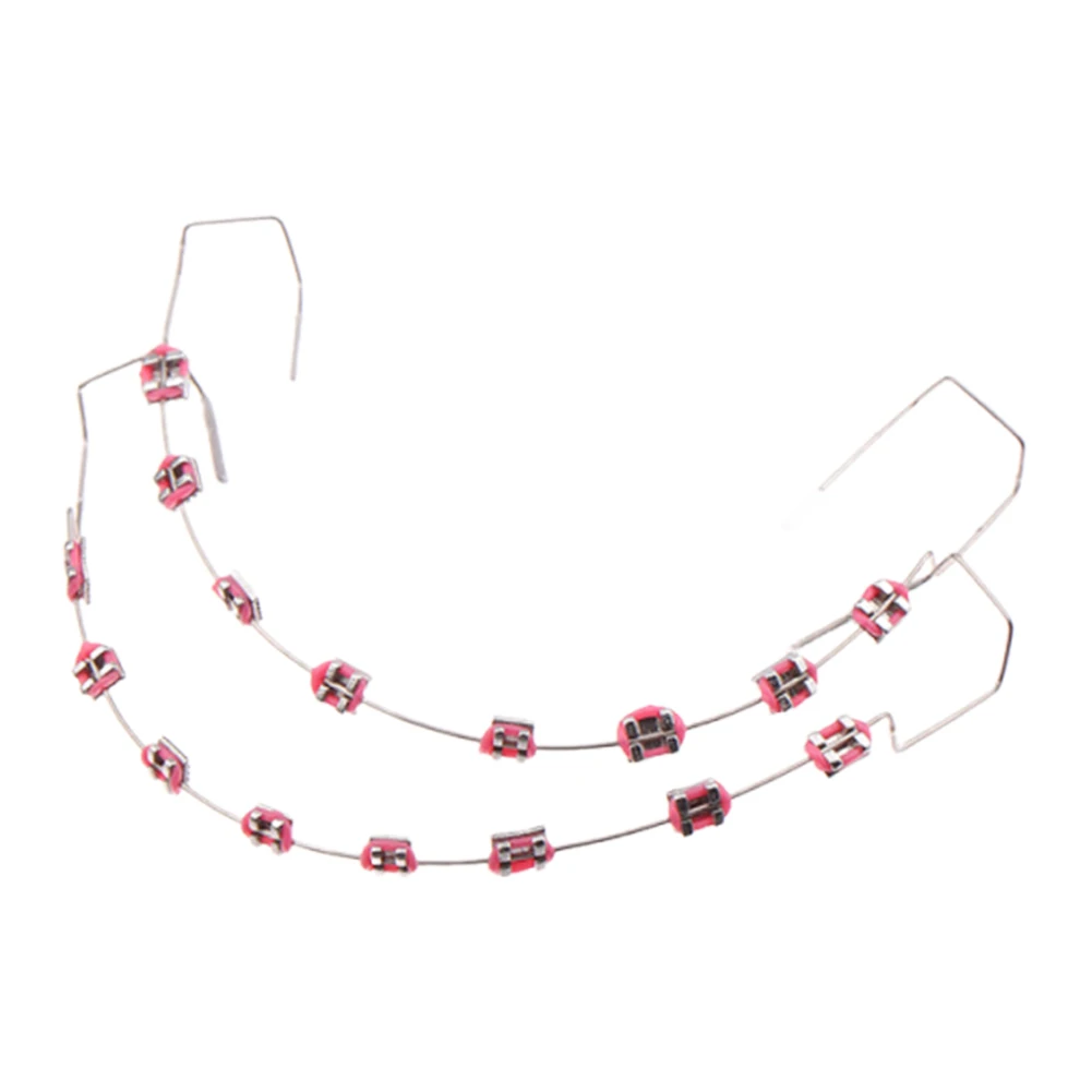 1 paar Dental Gefälschte Hosenträger mit Lagerung Box Kieferorthopädische Ligatur Krawatten Metall Drähte Halterung Dental Mode Dekoration Dental Werkzeug Image