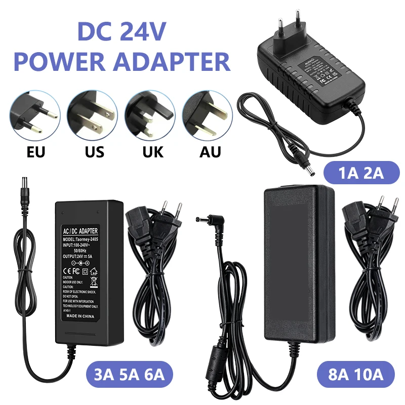 Adattatore di alimentazione 24V AC 220V 110V A DC 24V Alimentatore 1A 2A 3A 5A 6A 8A 10A Adattatore di alimentazione per router LED Strip