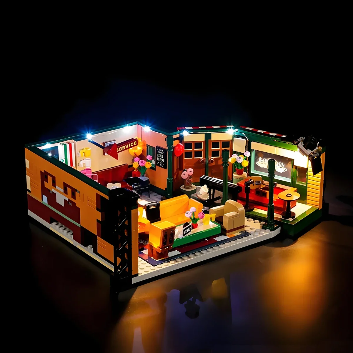 LED Zentrale Wohnung Café Freunde Haus Familie Klassische Stadt Licht Zimmer MOC-Streetview Modell Baustein Ziegel Spielzeug Geschenk Image
