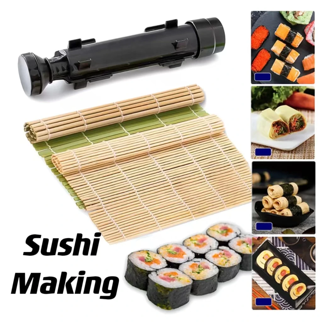 Un ensemble de cuillères à Sushi à roulettes, Gadgets de cuisine, accessoires de cuisine, outils de fabrication de Sushi en bambou, boules de riz, outils de cuisine à faire soi-même