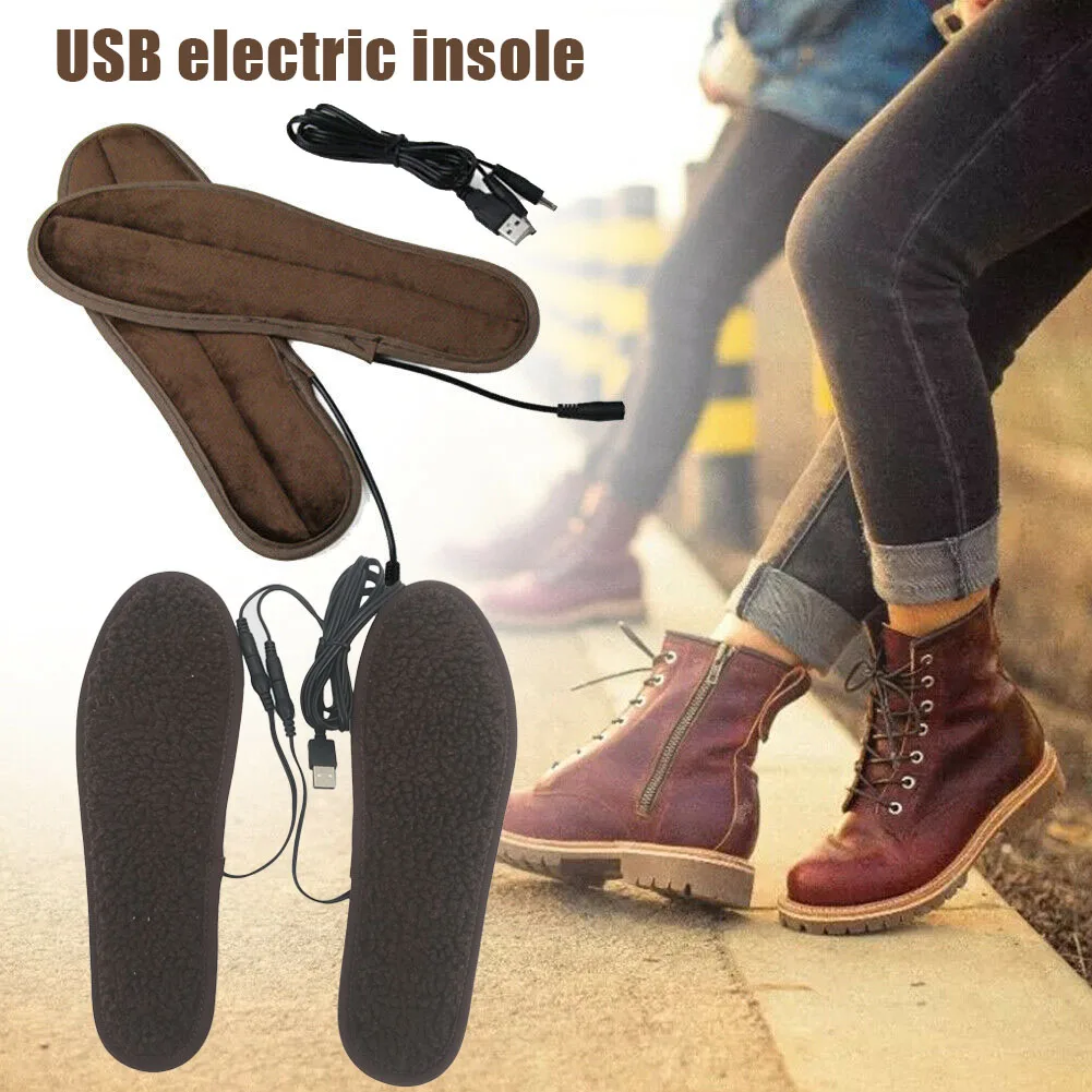 Neu USB Beheizte Einlegesohlen Elektrische Pads Winter Fuß Wärmer Schuhe Boot Heizung Einlegesohlen Image