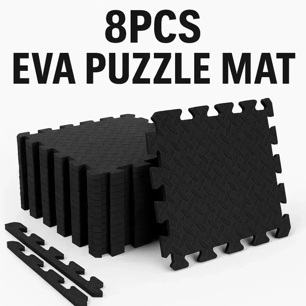 8-teilige rutschfeste Babymatte aus EVA-Schaum, Spielfliesen mit ineinandergreifendem Design – sicher für Krabbeln von Babys, Indoor-Aktivitäten und Fitness-Yoga Image