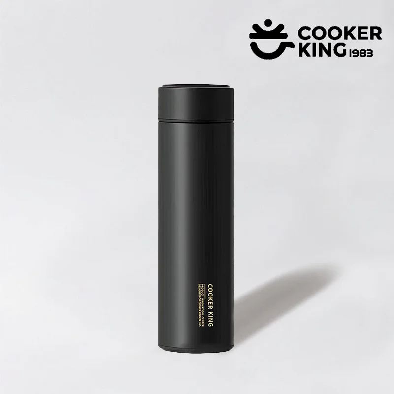 COOKER KING 490 ml Straight Body Thermosbecher 316 Edelstahl + PP Büro-Thermoskanne, auslaufsichere Wasserflasche, Wander-Trinkflasche Image