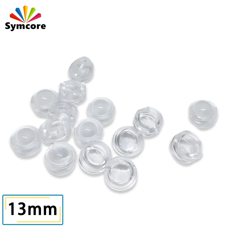 10 Stück 13 mm LED-Strahler-Linse, 1 W, 3 W, 5 W, LED-Perlen, Linse 15/30/45/60/90/120 Grad, lichtfreier Halter, konvexer Reflektor-Kollimator Image