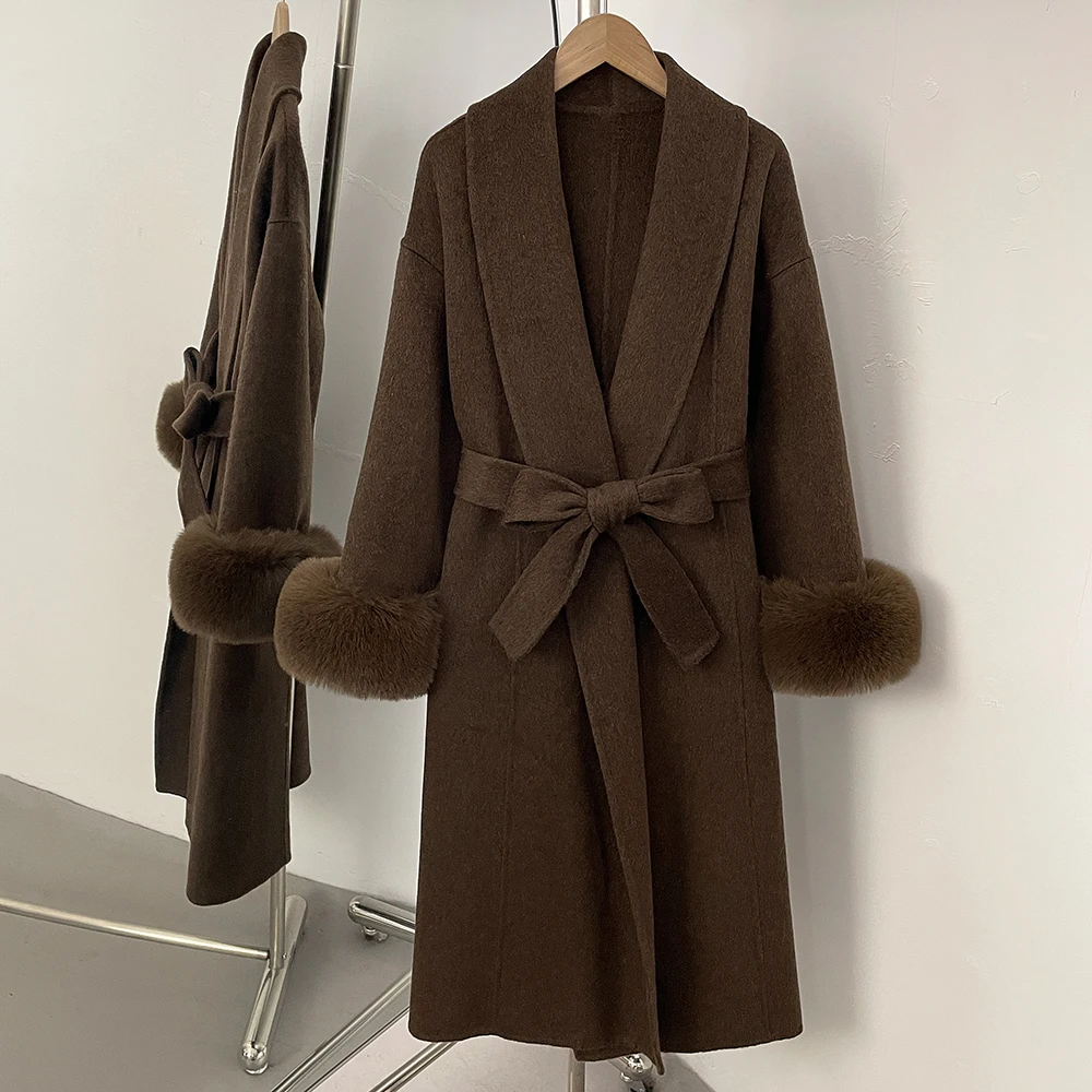 Veste en laine réaliste, manteau en fausse fourrure pour femmes, vestes d