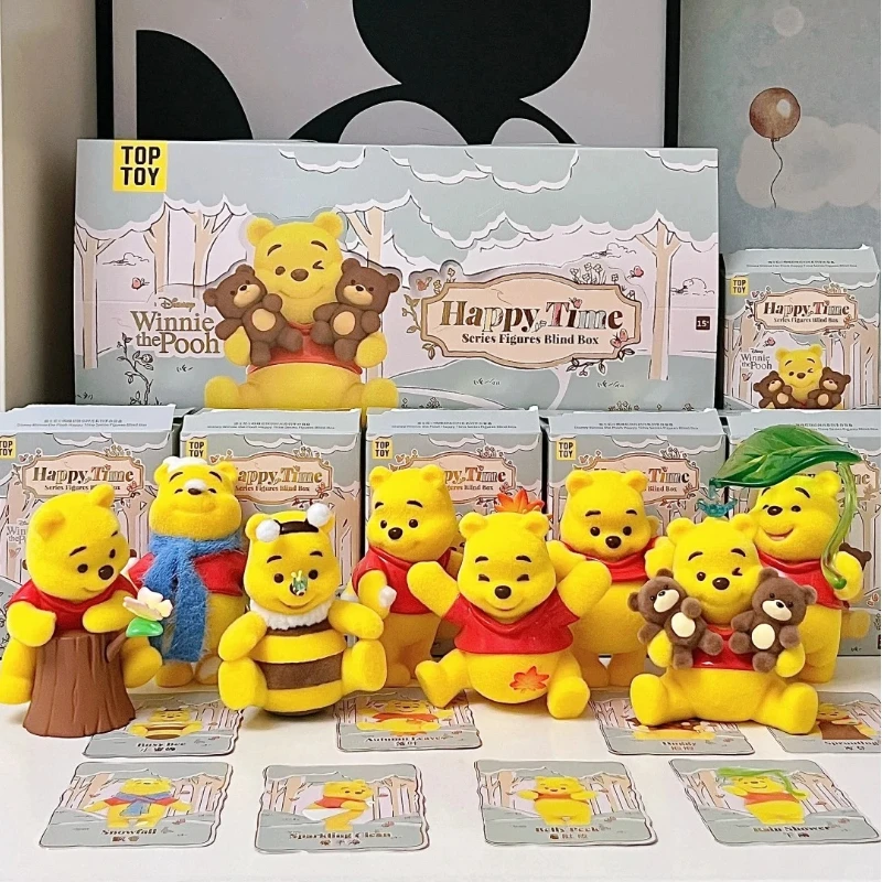 Winnie Happy Time Series Blind Box Niedliche Beflockungspuppe Cartoon-Figur Ornament Trendiges Spielzeug Schlafzimmer Dekor Mystery Box Überraschungsgeschenk Image