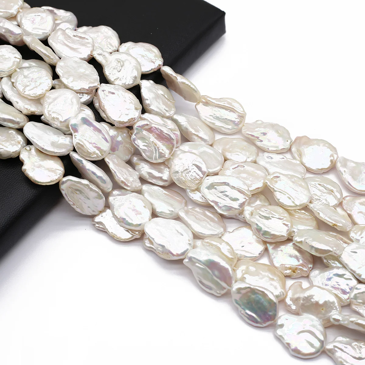 Unregelmäßige barocke Perle, große Perlen, Wassertropfen, weiße Perlen, elegante natürliche Süßwasserperlen, DIY-Schmuck, 17 x 22 mm, 18 x 23 mm