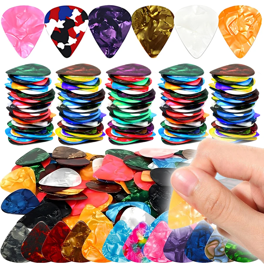 40/80 stücke 0,5mm SLL Gitarre Picks Muster Zufällig Schiff ABS Pick für Gitarre Ukulele Bass Musical Instrument Leistung zubehör Image
