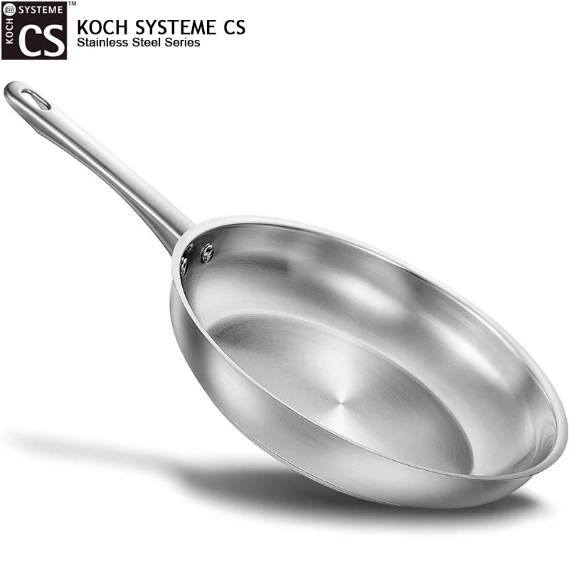 KOCH SYSTEME CS 8/10 Zoll Bratpfanne, Edelstahl-Steakpfanne mit dreilagigem Boden, geräucherter Topf für Universalöfen Image