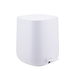 Relaxdays Mülleimer Bad, 5 l, Kosmetikeimer mit Soft-Close, matte Optik, entnehmbarer Inneneimer, Treteimer, weiß Image