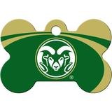 Colorado State Rams NCAA Bone Personalized Engraved Pet ID Tag, 1 1/2" W X 1" H, Large, Green