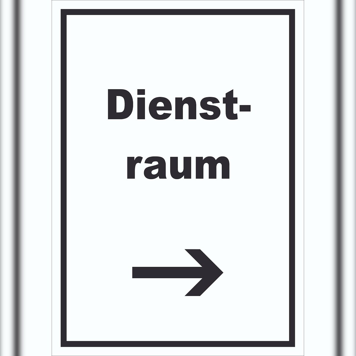 HB-Druck Dienstraum Schild mit Text und Richtungspfeil rechts Büro hochkant A3 (297x420mm) Image