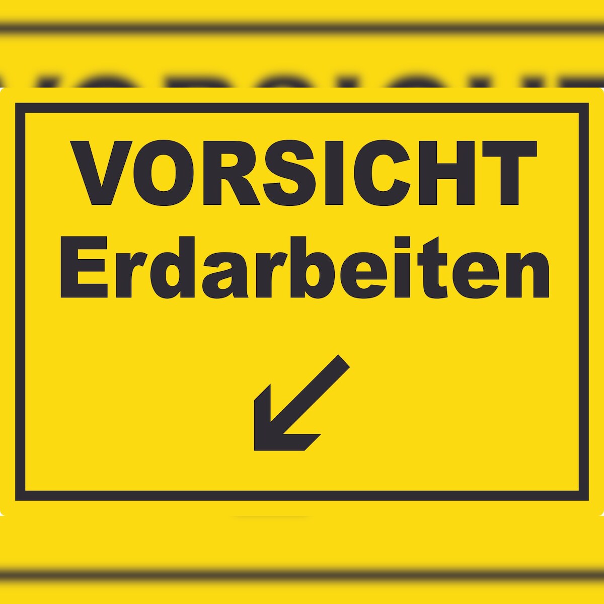 HB-Druck Vorsicht Erdarbeiten mit Richtungspfeil links unten Aufkleber A3 (297x420mm) Image