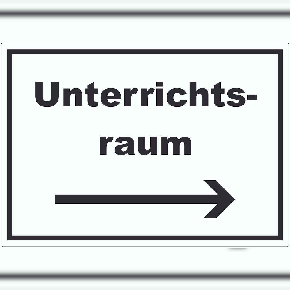 HB-Druck Unterrichtsraum Aufkleber mit Text Richtungspfeil rechts Schule Schulung waagerecht A6 (105x148mm) Image