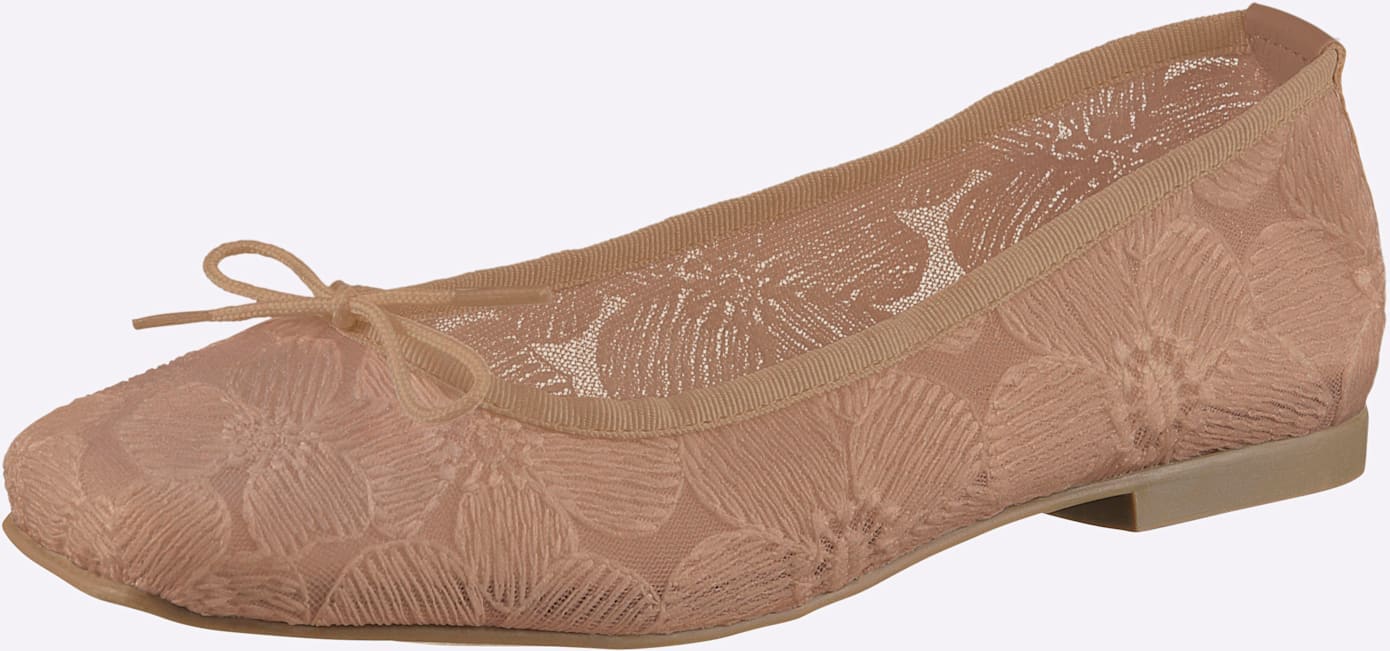 Ballerina HEINE, Damen, Gr. 35, nude, Textil, Schuhe Ballerina