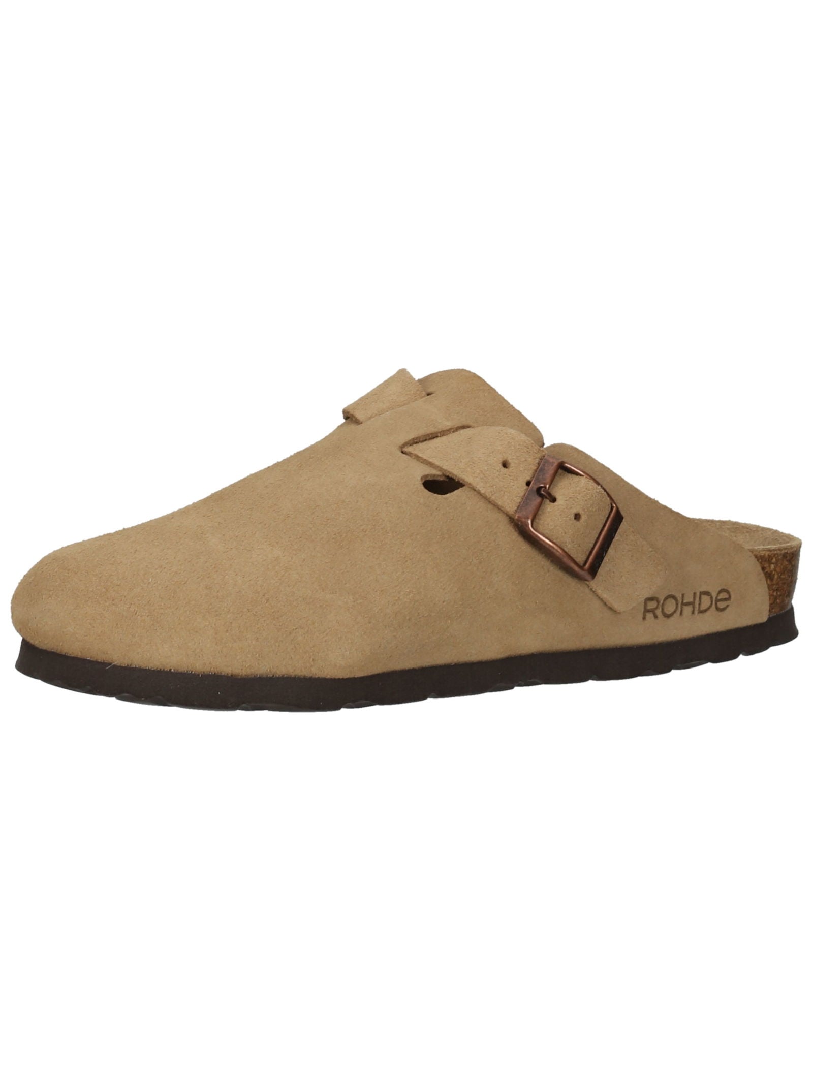 Hausschuh ROHDE "Rohde Hausschuhe Veloursleder", Damen, Gr. 42, natur, Veloursleder, Schuhe Hausschuh