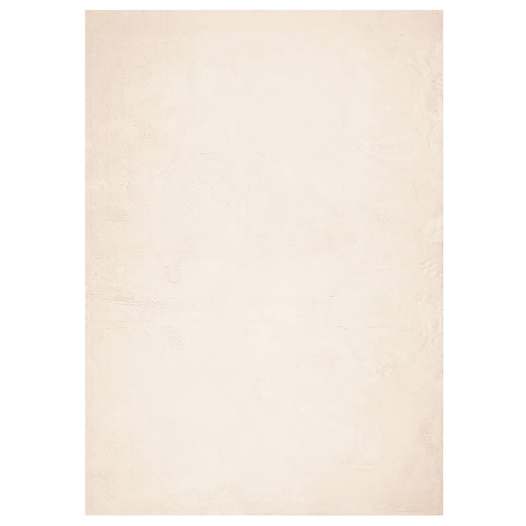 vidaXL Teppich HUARTE Kurzflor Weich und Waschbar Beige 160x230 cm Image