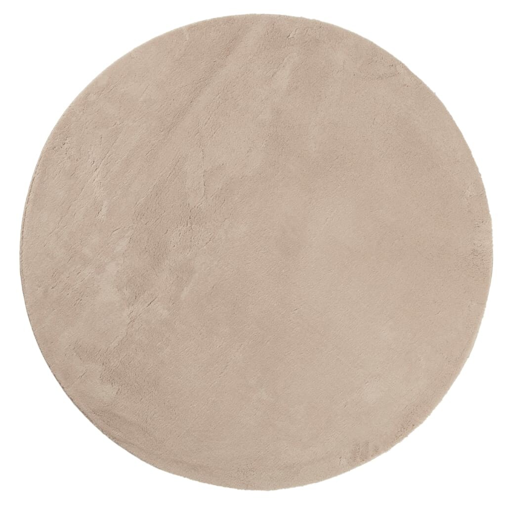 vidaXL Teppich HUARTE Kurzflor Weich und Waschbar Sandfarben Ø 200 cm Image