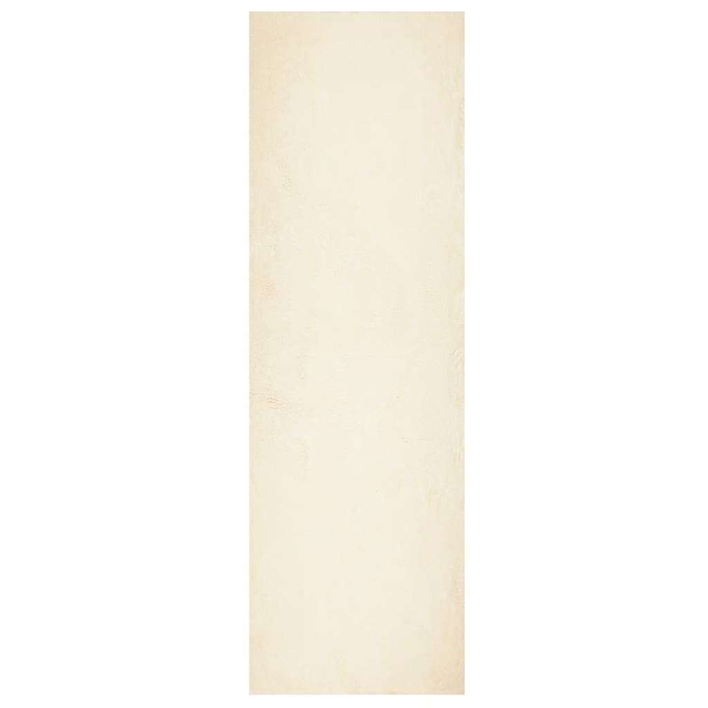 vidaXL Teppich HUARTE Kurzflor Weich und Waschbar Creme 80x250 cm Image