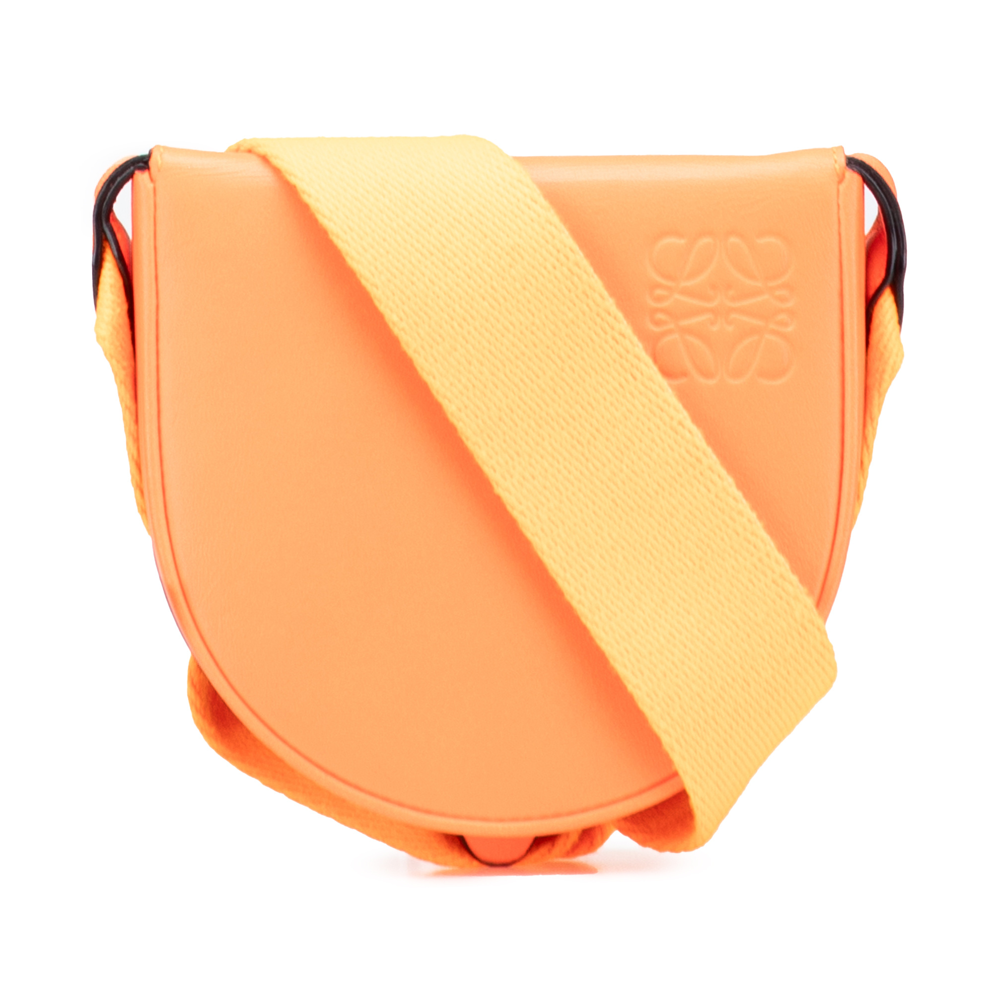 Loewe Pre-owned Womens Mini Heel Pouch Adjustable Strap - Orange Leather - One Size | Loewe Pre-owned Sale | Discount Designer Brands
