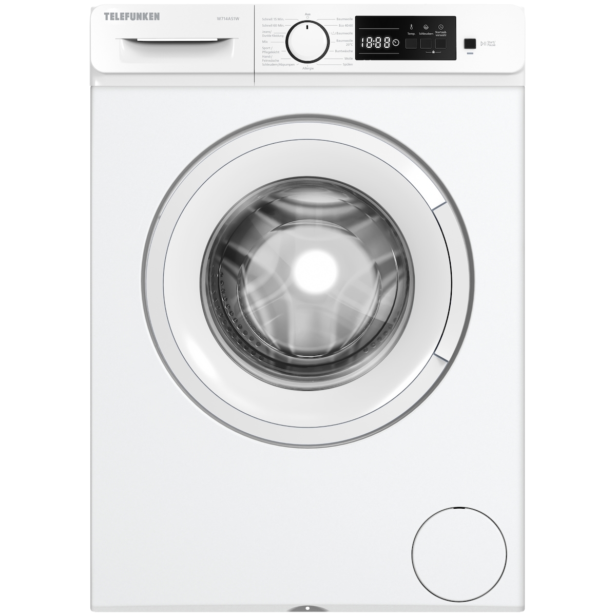Telefunken Waschmaschine 7kg | Frontlader 1400 U/Min. | Inverter Motor | AquaStop | Schontrommel | W714AS1W weiß