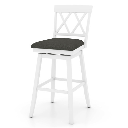Costway 29 Inch Counter Height Barstool with Backrest and Upholstered Seat Cushion for Kitchen Dining Room-29 Inch
