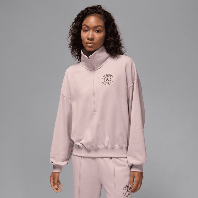 PSG Jordan Fleece Halber Reißverschluss Oberteil - Teilchenrose - Damen Image