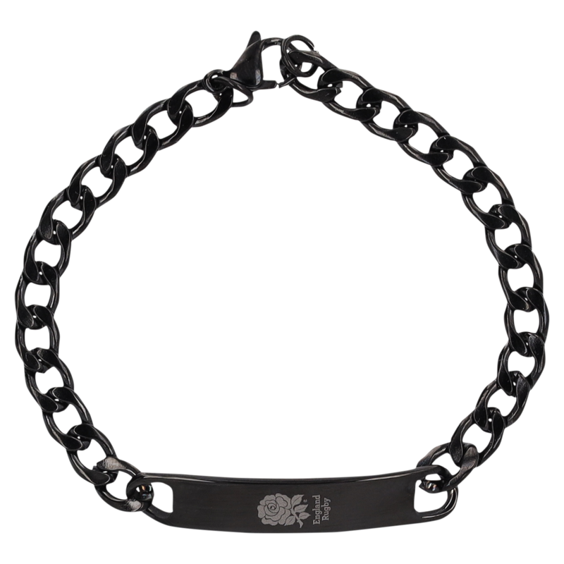 England Rugby Schmaler Panzerring – Schwarz plattiert auf Edelstahl Image