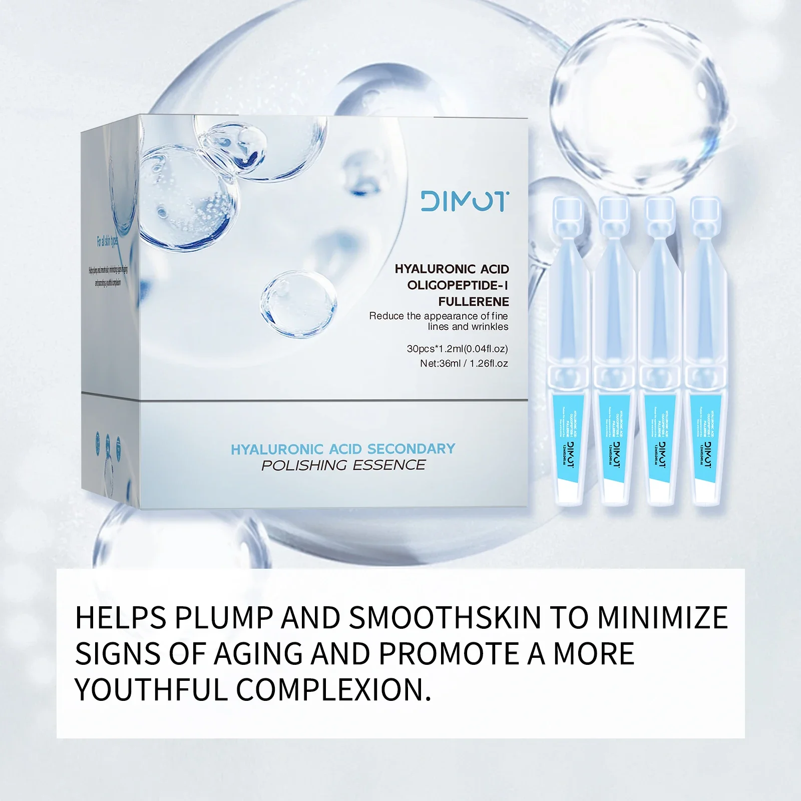 30 Flaschen 3 % Hyaluronsäure-Serum – Anti-Aging, Tiefenpflege, PFC, Kollagen. Gesichtsschlankheit, Aufhellung, Lifting und Straffung. Image