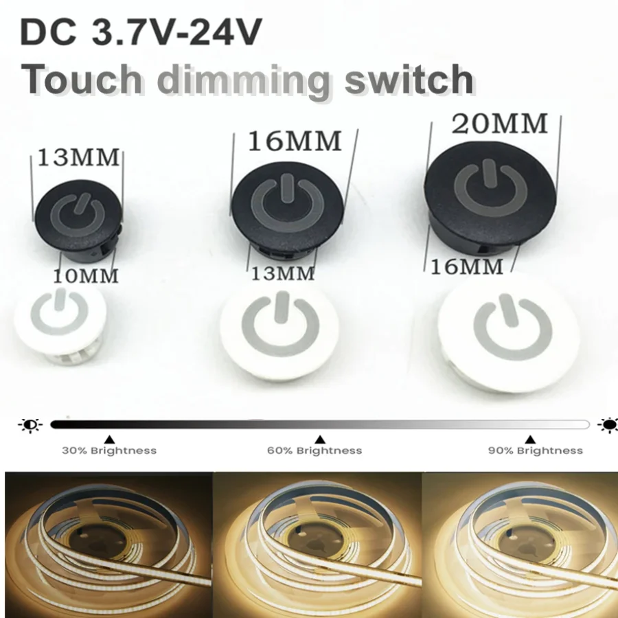2-1PCS Smart Dimmerabile Casa Sensore di Tocco Pulsante Interruttore del Controller per DC5V 12V 24V Smart Home, Casa Intelligente Luce di Striscia LED Dimmer Controller