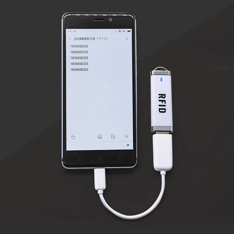 RFID-ID-Kartenleser für Android Mini Typ A 125 kHz TK4100 oder 13,56 MHz tragbarer NFC-Scanner mit Cursoreingang Image