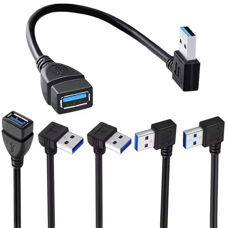 USB 3.0 A maschio a femmina USB 3.0 Angolo destro/sinistro/su/giù Cavo di prolunga da 90 gradi Cavo adattatore Cavi USB Cavo di prolunga