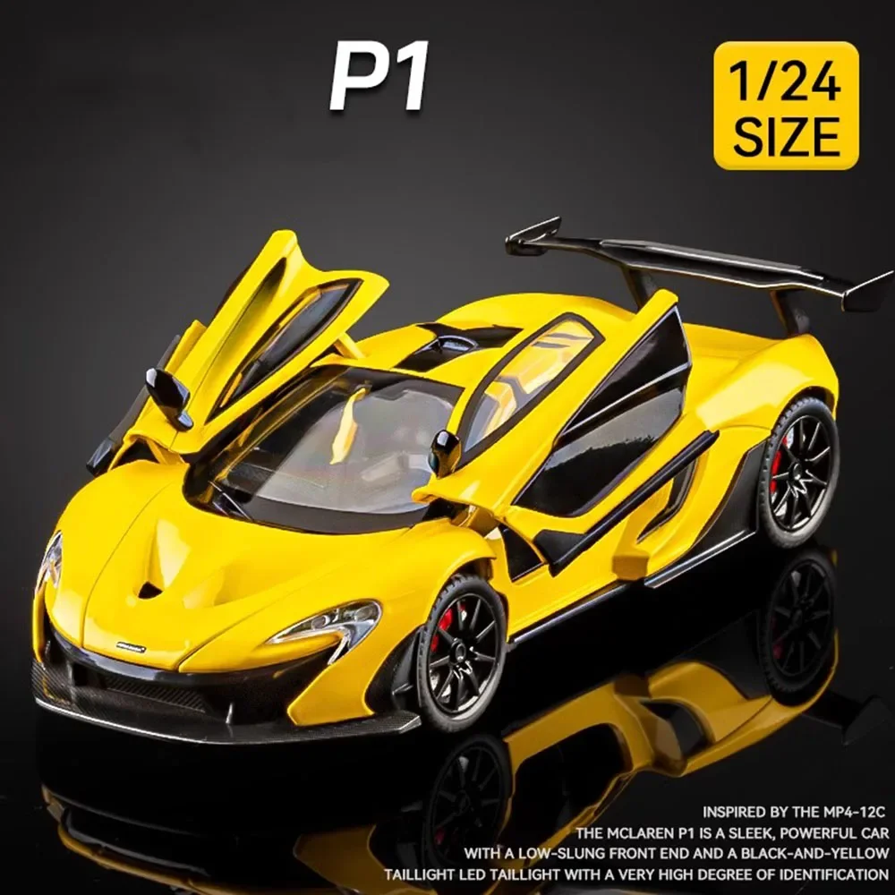 1:24 P1 Senna Spielzeugautos Modelle Legierung Türen geöffnet Miniatur Supercar Licht Sound Wheel Zurückziehen Sportwagen Jungen Festival Geschenke Image