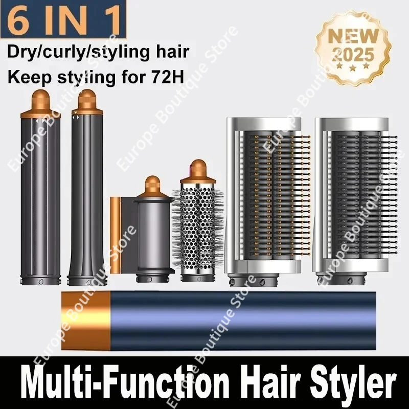 Professionelle 6 In 1 Haartrockner Heißer Kamm Set Curling Eisen Haarglätter Styling Werkzeug Super Air Warp 1300 W Leistungsstarke wind Image