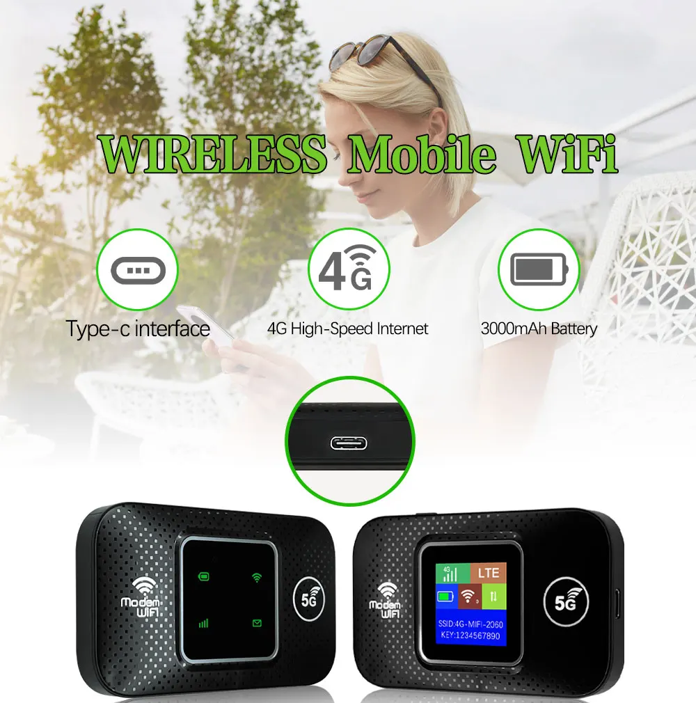 ZTE E5785 4G LTE Mobiler WLAN-Router – 150 Mbit/s, 3000 mAh Akku, LCD-Display, US/EU-Version, bis zu 10 Benutzer Image