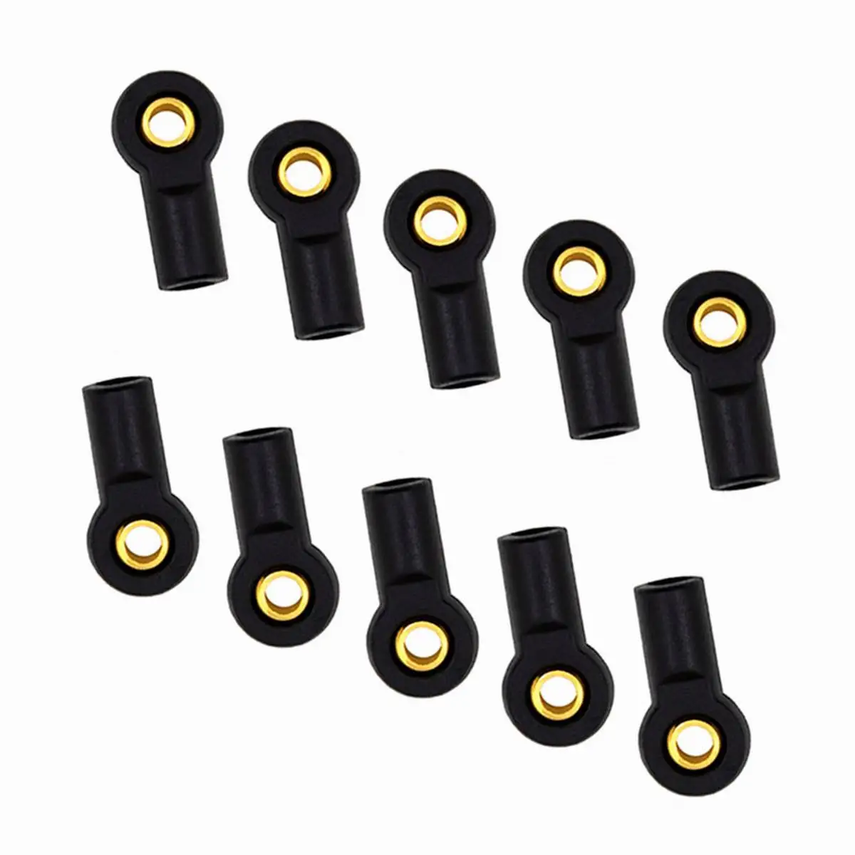 10 Pcs M3 Universal Kugelgelenk 3mm Krawatte Angelrute Kurze Ende Schwarz Kunststoff Kopf Halter für 1/8 1/10 RC boot/Auto/Flugzeug/Truck/Buggy