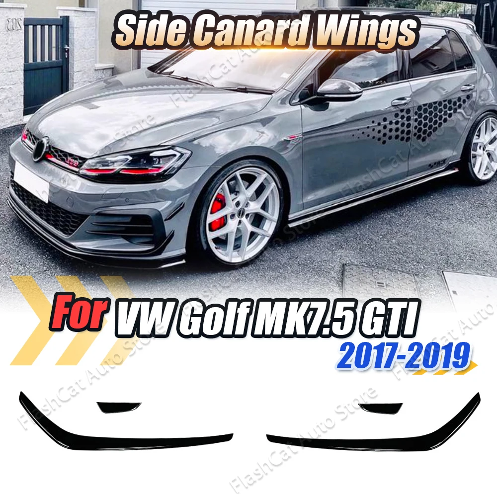Golf 7,5 GTI Auto Frontschürze Seite Spoiler Splitter Canard Air Blade Trim Body Kits Für VW Golf 7,5 MK7,5 GTI GTD 2017 2018 2019 Image