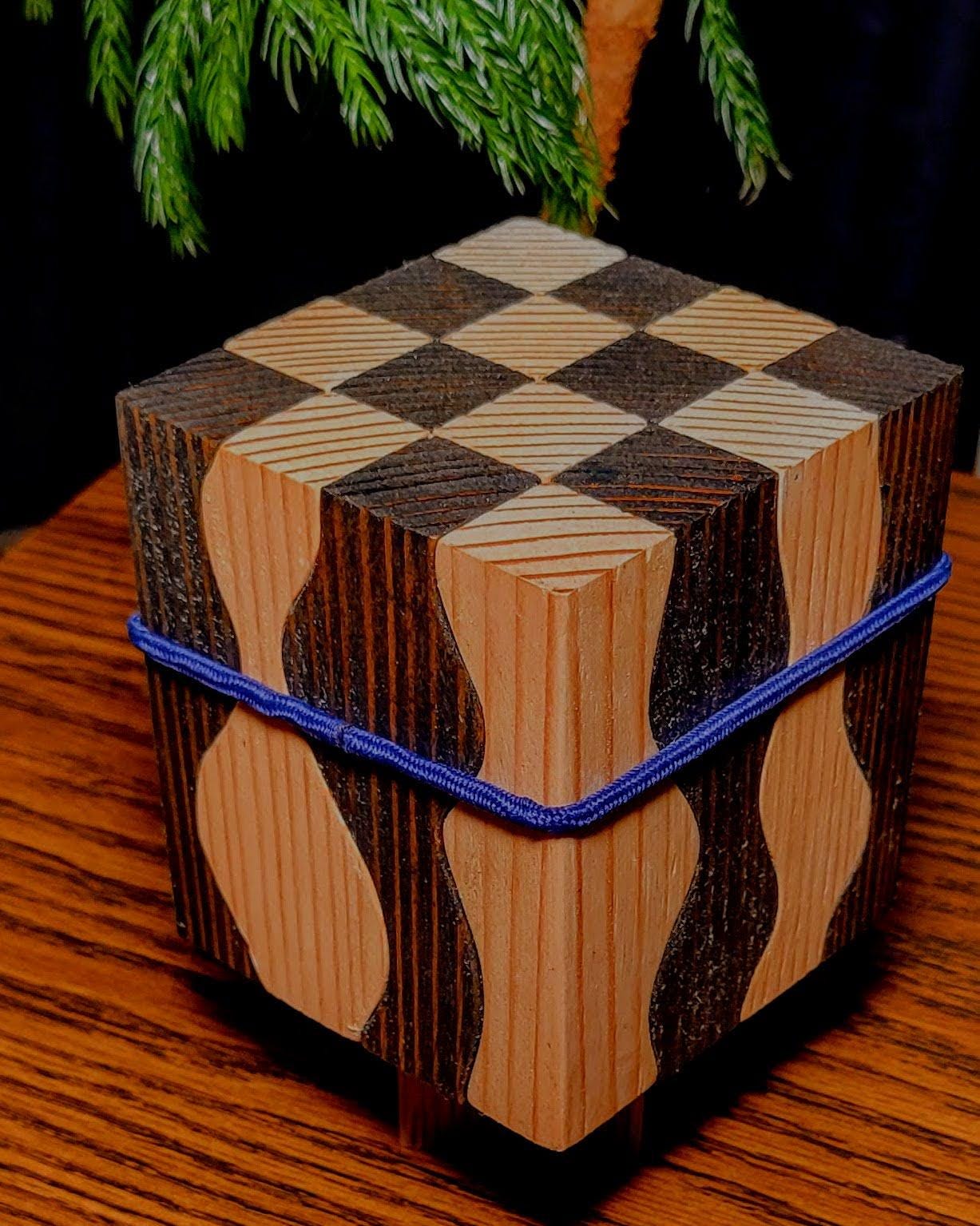 Puzzle in blocchi di legno - Puzzle in legno 3D - Puzzle in legno Montessori - Puzzle da scrivania con blocchi 4x4, modello di taglio - Rompicapo