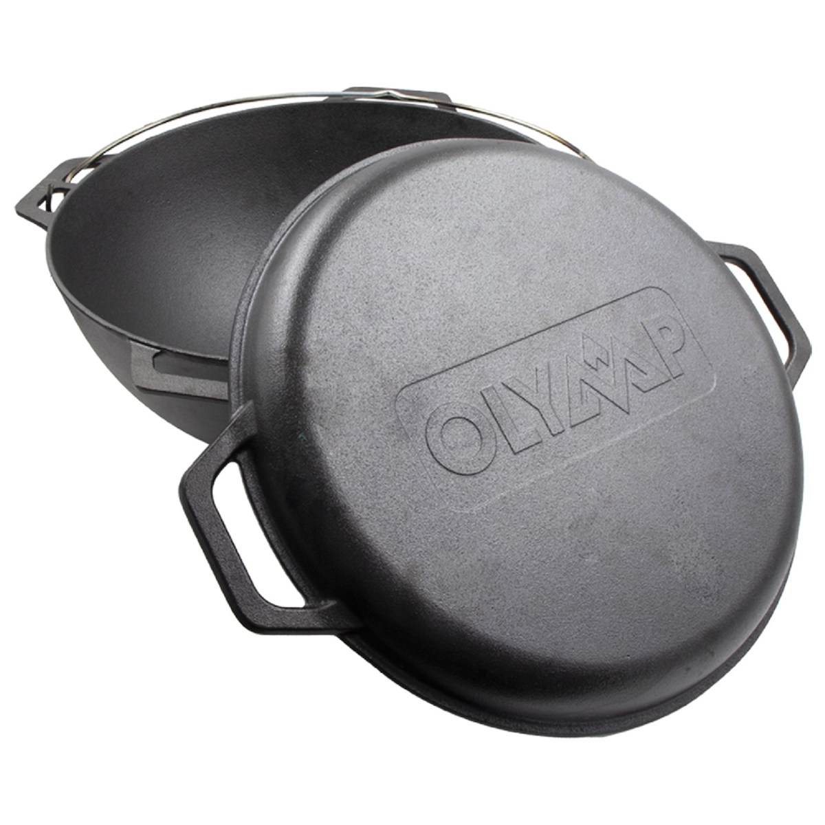 Olymp Handels GmbH Kasan 12L Gusseisen Grillpfanne Deckel Camping Kazan Ø 41cm Image