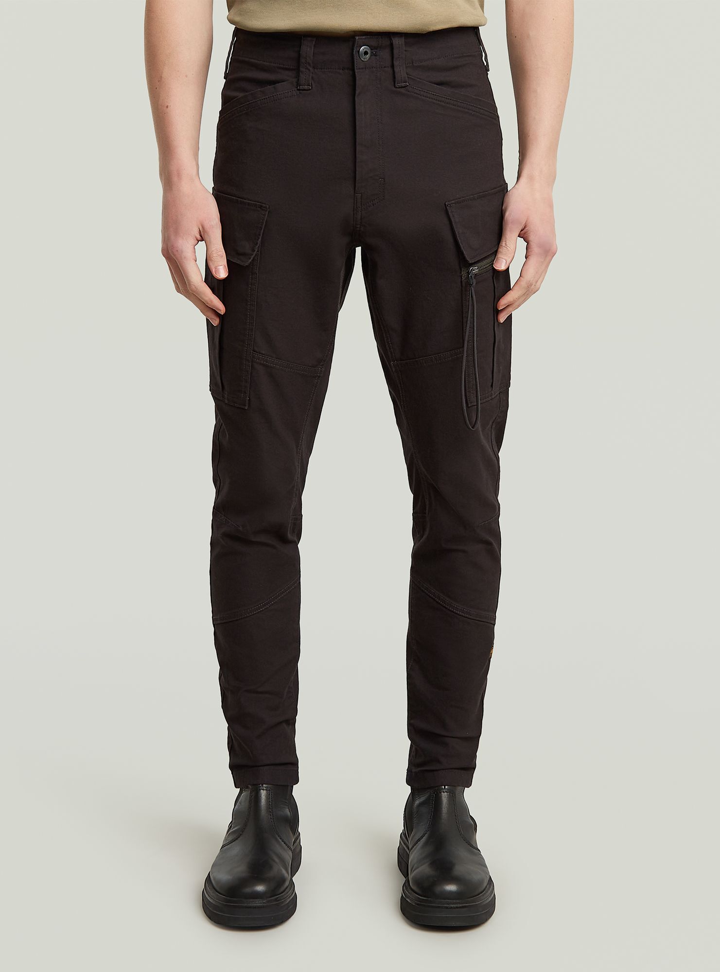 Cargohose G-STAR "Zip Pocket 3D Skinny Cargohose 2.0", Damen, Gr. 31, Länge 34, dk schwarz, Obermaterial: 50% Baumwolle, 48% Baumwolle, 2% Elasthan, Hosen Cargohose