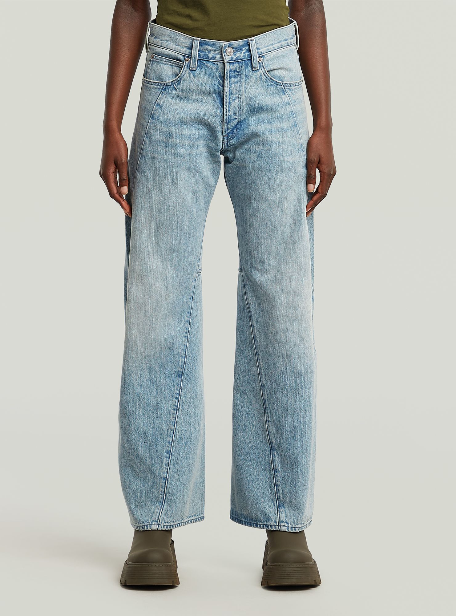 Regular-fit-Jeans G-STAR "Contor Wide Jeans", Damen, Gr. 28, Länge 28, sun faded pacific blau, Obermaterial: 30% Baumwolle, 20% Baumwolle, Jeans