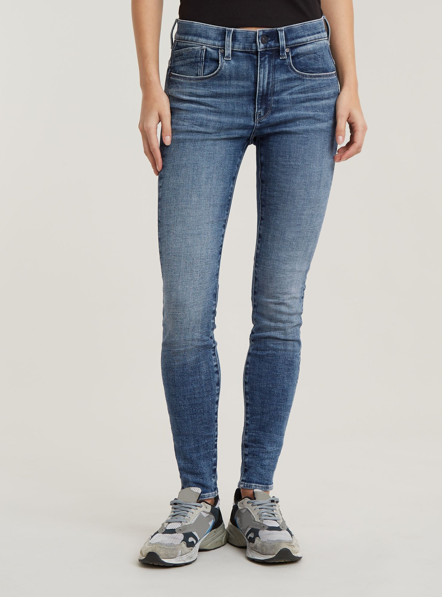 5-Pocket-Jeans G-STAR "Lhana Skinny Jeans", Damen, Gr. 27, Länge 28, faded cascade, Obermaterial: 65% Baumwolle, 27% Baumwolle, 6% Elastomultiester, 2% Elasthan, Jeans 5-Pocket-Jeans