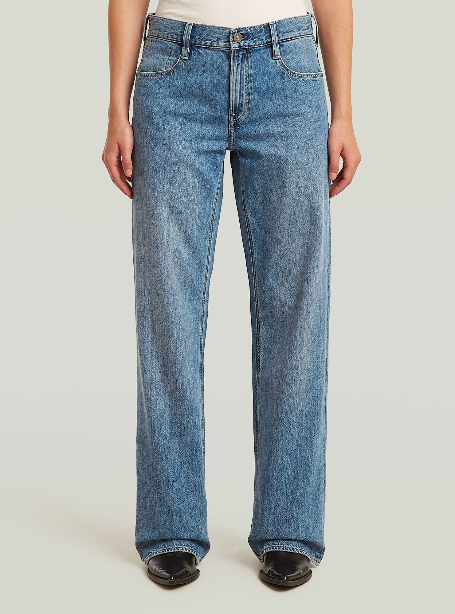 5-Pocket-Jeans G-STAR "Judee Loose Jeans", Damen, Gr. 24, Länge 30, faded blau glacier, Obermaterial: 100% Baumwolle, Jeans 5-Pocket-Jeans