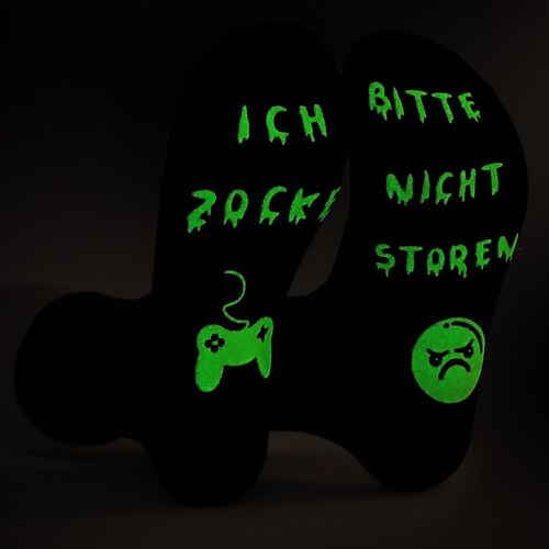 rutschfeste, saugfähige Bodensocken, im Dunkeln leuchtende Spielsocken, bequeme, tragbare Indoor- und Outdoor-Socken für Damen und Herren Image