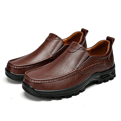 Braune Herren-Slipper aus Kunstleder – bequem und klassisch designt, perfekt für Arbeit, Freizeit und entspannte Tageskleidung Image