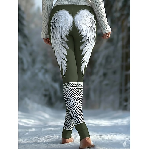 Damen Leggings Gemütliche Leggings Urlaub Vintage Ethno-Stil Volle Länge Hohe Taille Grafik Drucken Bequem Hohe Elastizität Lässig Täglich Urlaub Navy-Blau Dunkellila Schwarz Olive Frühling Herbst Image
