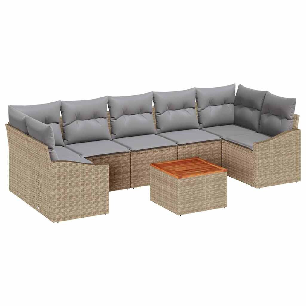 vidaXL Garten-Sofa-Set 8 pcs Beige und Hellgrau Image