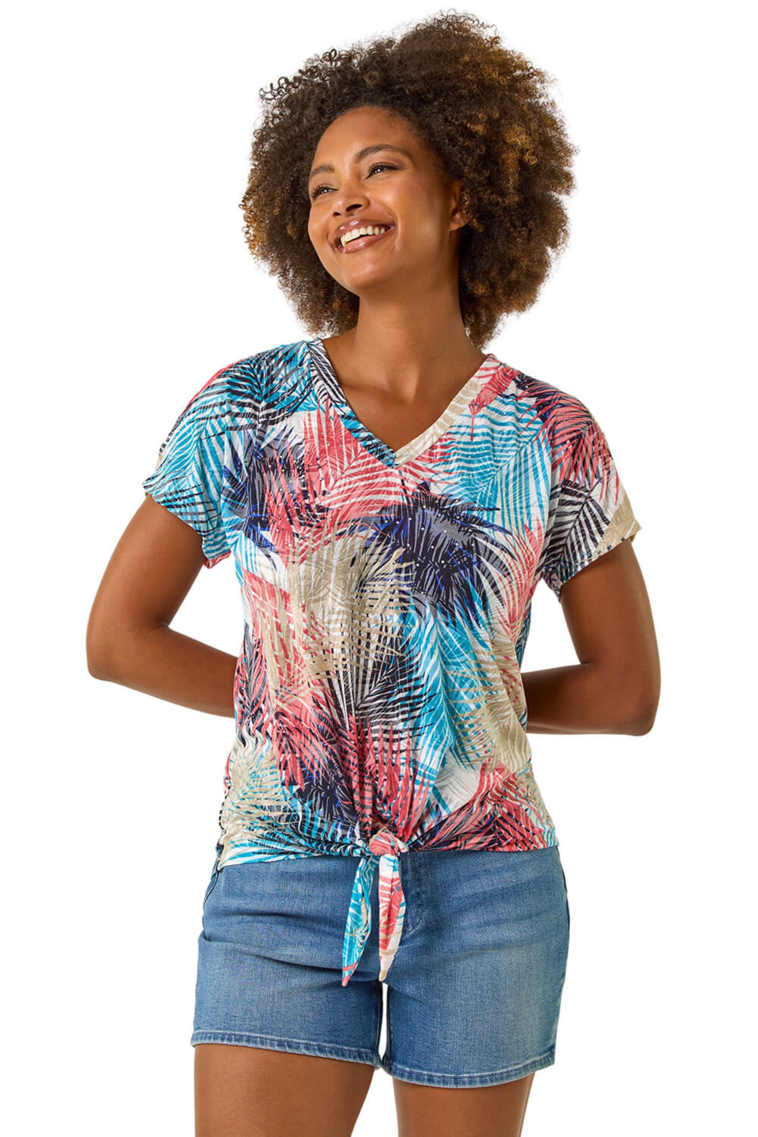 Roman Womens Burnout Cold Shoulder Top - Coral - Size 10 UK | Roman Sale | Discount Designer Brands