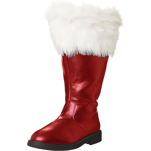 Costume de Noël Chaussures Costume Bottes du Père Noël père Noël Mrs. Claus Mollet large pour Homme Adultes Noël Nouvel An Soirée Chaussures